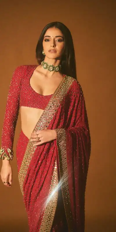 Red Georgette Embroidery Thread Work Saree | Sarees, Bollywood Sarees, Creative Sarees, Designer Sarees, Ethnic Saree, Modern Digital sarees, Party Wear Sarees