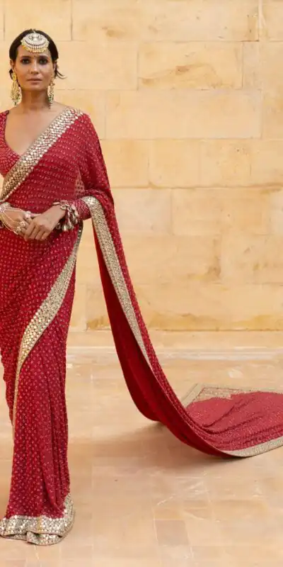 Red Georgette Mirror Embroidery Work Saree | Sarees, Bollywood Sarees, Creative Sarees, Designer Sarees, Embroidered Sarees, Ethnic Saree, Modern Digital sarees, Party Wear Sarees