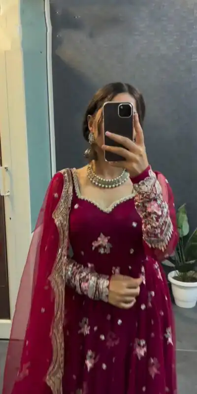 Red Georgette Thread With Sequence Salwar Suit | Jump Suits, Salwar suit, Casual Suits, Creative suits, Designer Suits, Palazzo Suits, Party Wear Suits, Patiala Suits, Straight Suits