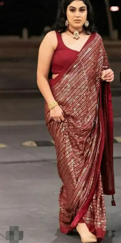 Red Georgette With Sequence All Over Saree | Sarees, Bollywood Sarees, Creative Sarees, Designer Sarees, Embroidered Sarees, Ethnic Saree, Modern Digital sarees, Party Wear Sarees