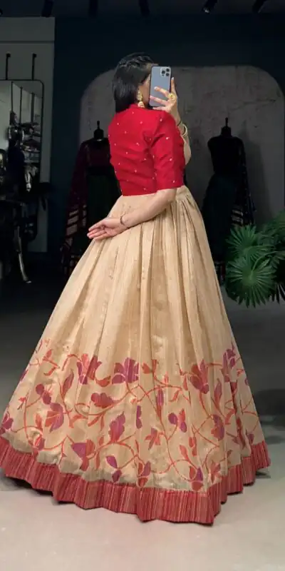 Red Green Silk Printed Gown | Gowns, Bollywood Gowns, Creative Gowns, Designer Gowns, Embroidered Gowns, Party Wear Gowns