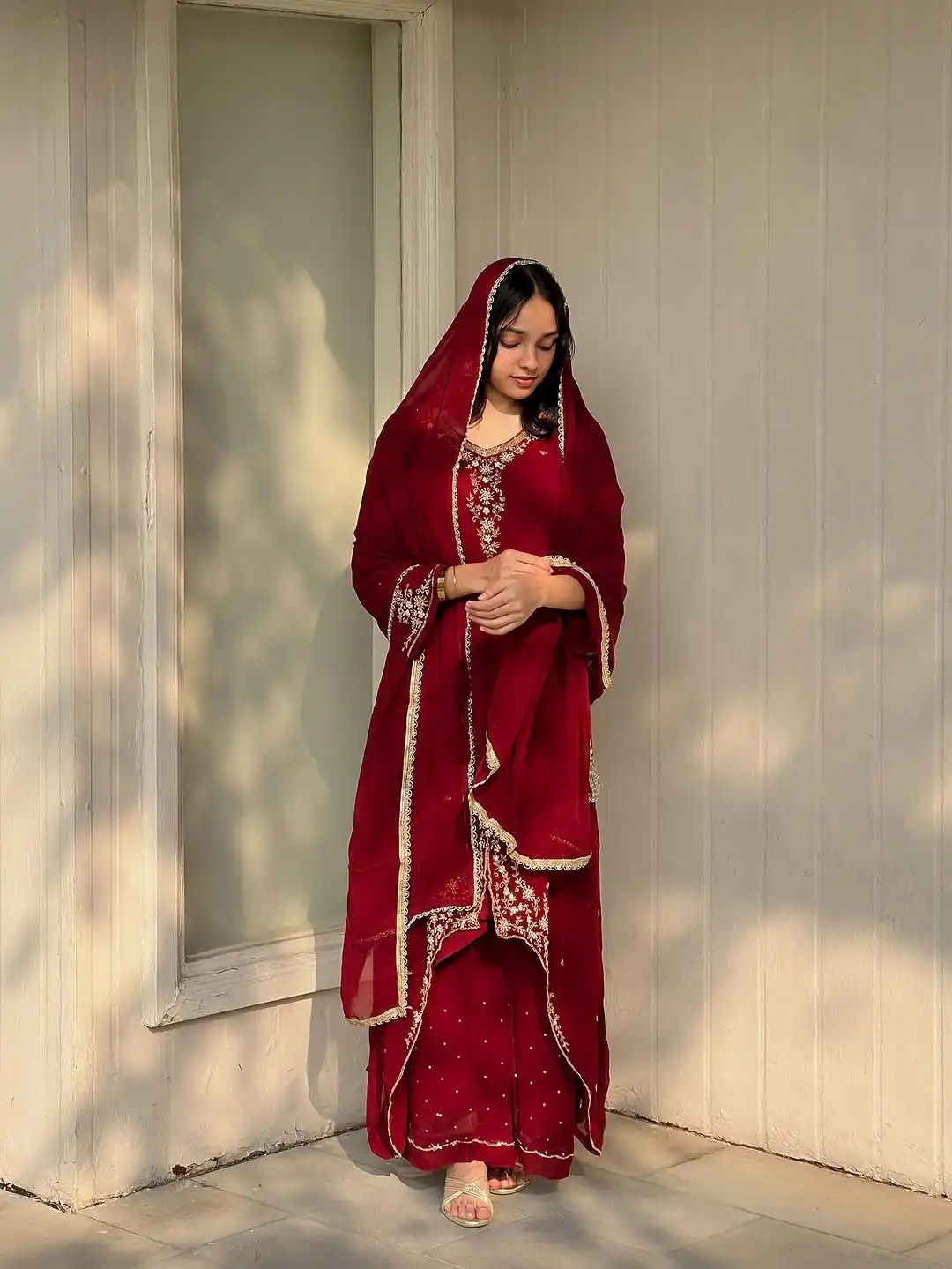 Red heavy Georgette Embroidery Salwar Suit | Jump Suits, Salwar suit, Casual Suits, Creative suits, Designer Suits, Palazzo Suits, Party Wear Suits, Patiala Suits, Straight Suits