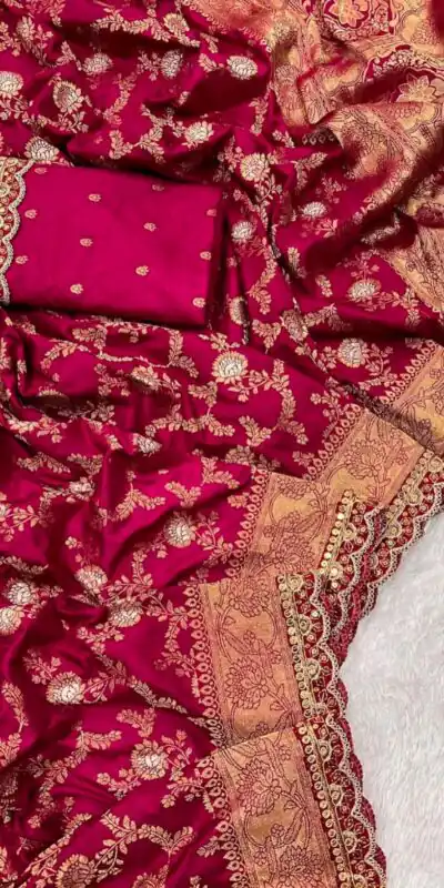 Red Jacquard Weaving Embroidery Cording Lace Saree | Sarees, Bollywood Sarees, Creative Sarees, Designer Sarees, Embroidered Sarees, Ethnic Saree, Modern Digital sarees, Party Wear Sarees