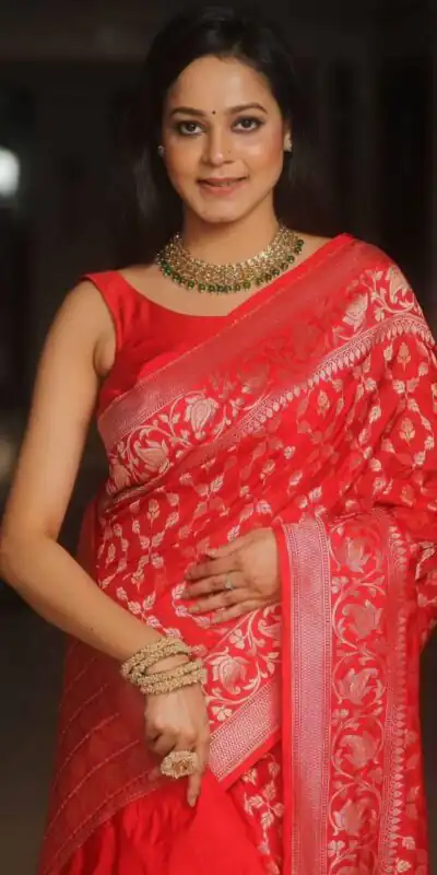 Red Lichi Silk Jacquard Border Work Saree | Sarees, Bollywood Sarees, Creative Sarees, Designer Sarees, Embroidered Sarees, Ethnic Saree, Modern Digital sarees, Party Wear Sarees