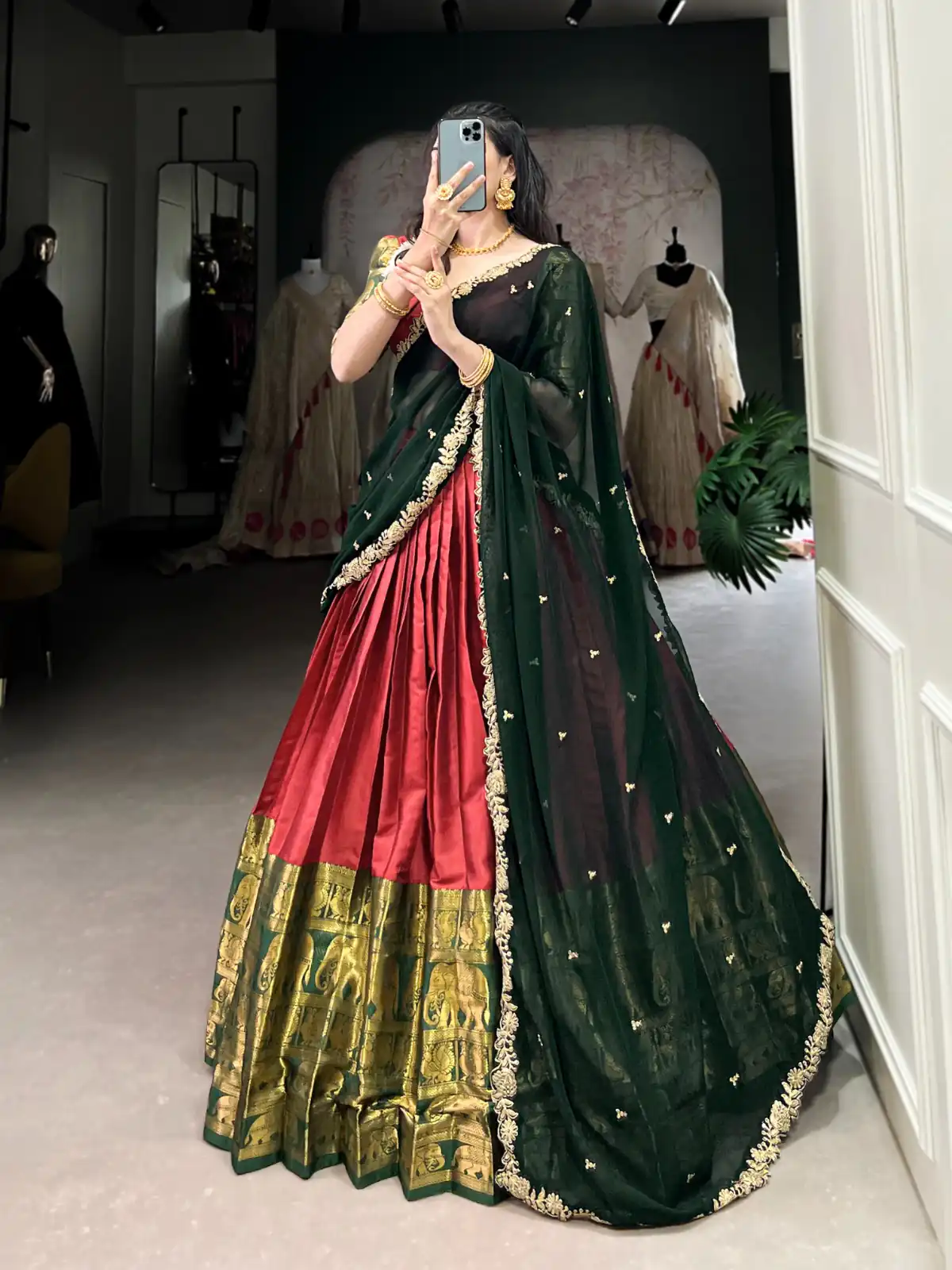 Red Narayan Pattu Zari Weaving Work Lehenga Choli | Lehenga, Bollywood Lehenga, Creative Lehenga, Designer Lehenga, Embroidered Lehenga, Party Wear Lehenga