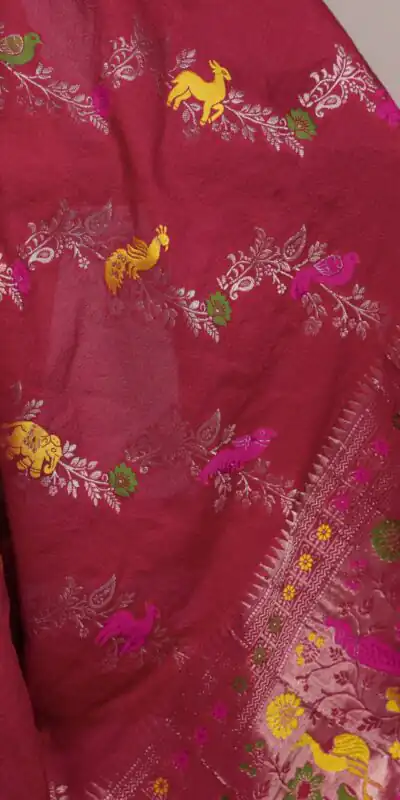Red Nylon Weaving Work Saree | Sarees, Bollywood Sarees, Creative Sarees, Designer Sarees, Embroidered Sarees, Ethnic Saree, Modern Digital sarees, Party Wear Sarees