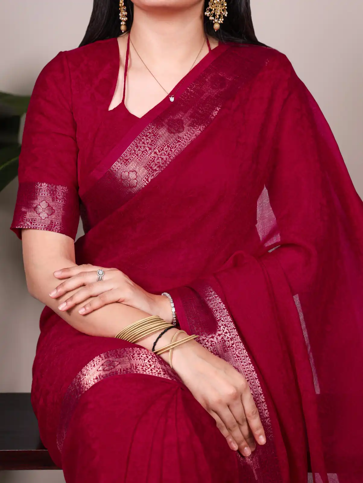 Red Poly Shimmer With Zari Work Saree | Sarees, Bollywood Sarees, Creative Sarees, Designer Sarees, Embroidered Sarees, Ethnic Saree, Modern Digital sarees, Party Wear Sarees