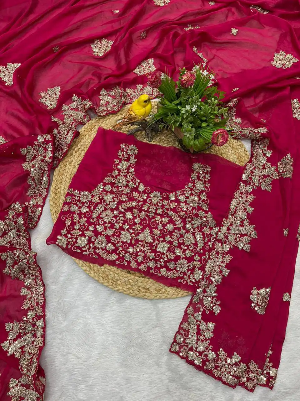 Red Rangoli Silk Sequins Embroidery Work Saree | Sarees, Bollywood Sarees, Creative Sarees, Designer Sarees, Embroidered Sarees, Ethnic Saree, Modern Digital sarees, Party Wear Sarees