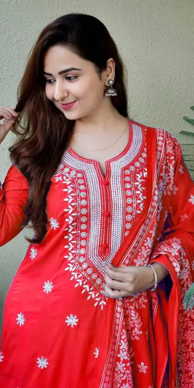Red Rayon Cotton Embroidery Work Salwar Suit | Jump Suits, Salwar suit, Casual Suits, Creative suits, Designer Suits, Palazzo Suits, Party Wear Suits, Patiala Suits, Straight Suits