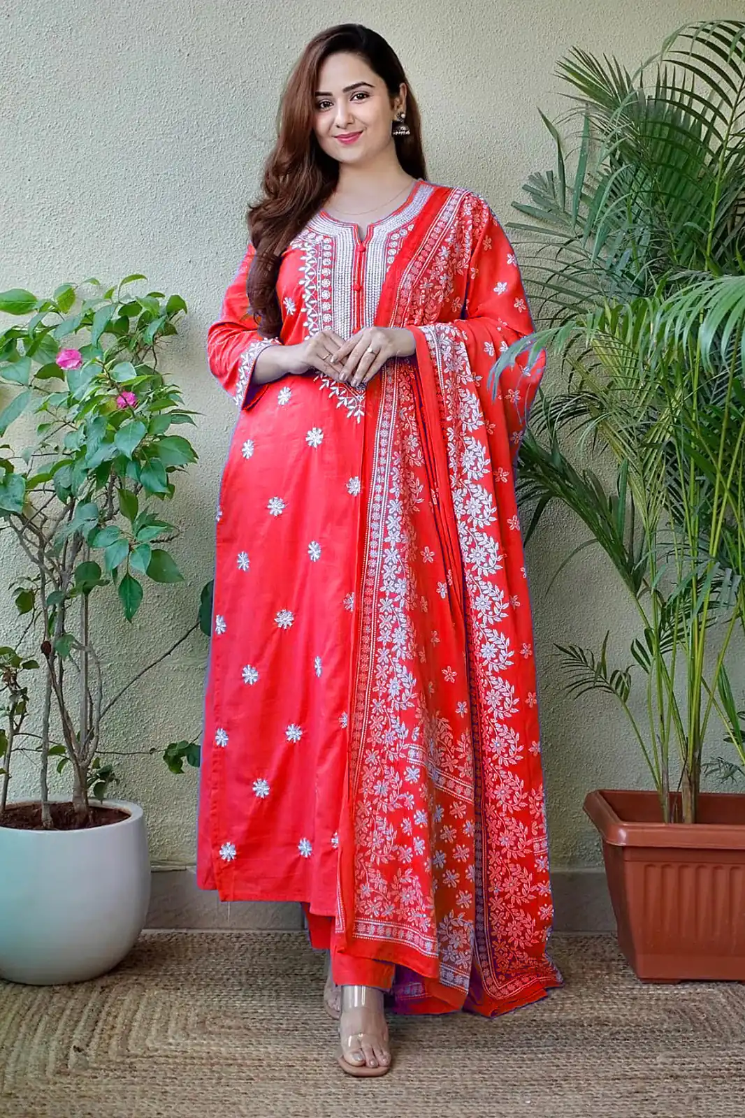 Red Rayon Cotton Embroidery Work Salwar Suit | Jump Suits, Salwar suit, Casual Suits, Creative suits, Designer Suits, Palazzo Suits, Party Wear Suits, Patiala Suits, Straight Suits