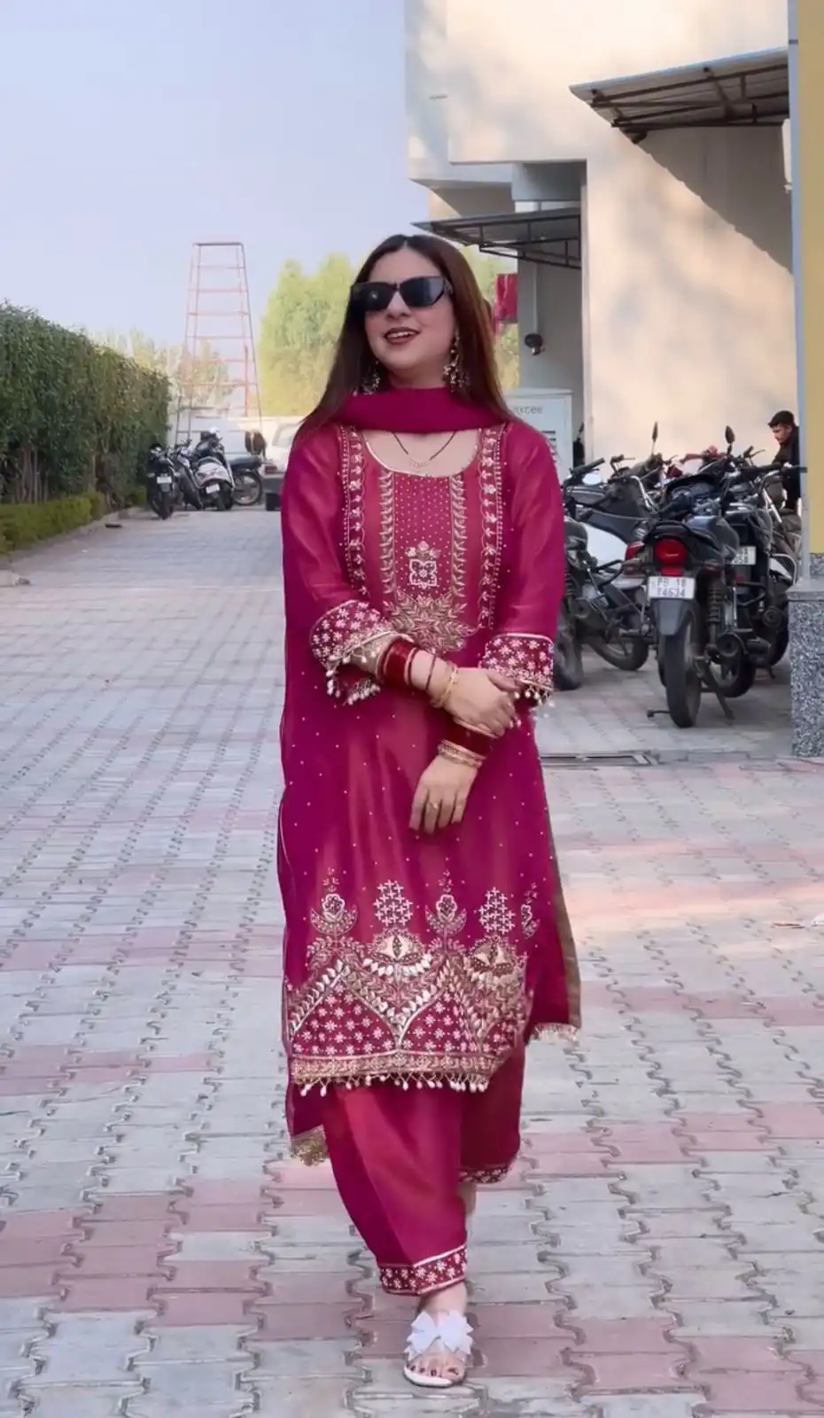 Red Roman Shimmer Silk Embroidery Sequences Work Peral Moti Salwar Suit | Jump Suits, Salwar suit, Casual Suits, Creative suits, Designer Suits, Palazzo Suits, Party Wear Suits, Patiala Suits, Straight Suits