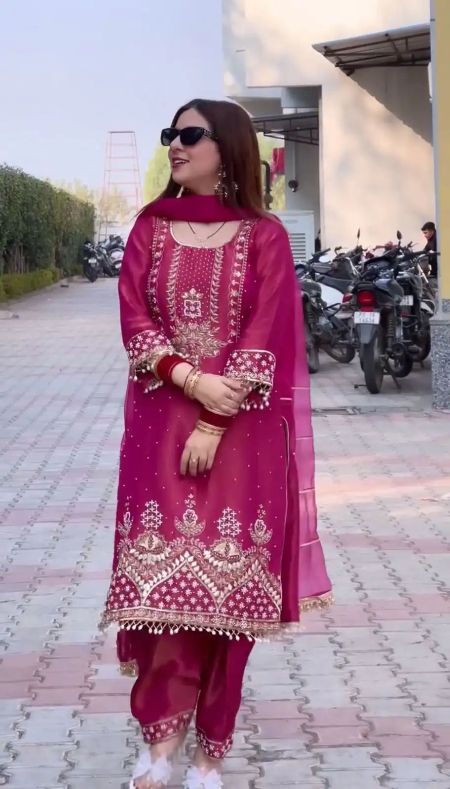 Red Roman Shimmer Silk Embroidery Sequences Work Peral Moti Salwar Suit | Jump Suits, Salwar suit, Casual Suits, Creative suits, Designer Suits, Palazzo Suits, Party Wear Suits, Patiala Suits, Straight Suits