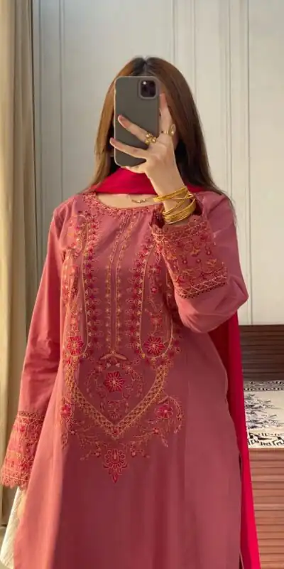 Red Roman Silk Embroidery Work Salwar Suit | Jump Suits, Tops & Bottoms, Track Suits, Salwar suit, Casual Suits, Creative suits, Designer Suits, Palazzo Suits, Party Wear Suits, Patiala Suits, Straight Suits, Trendy Wear