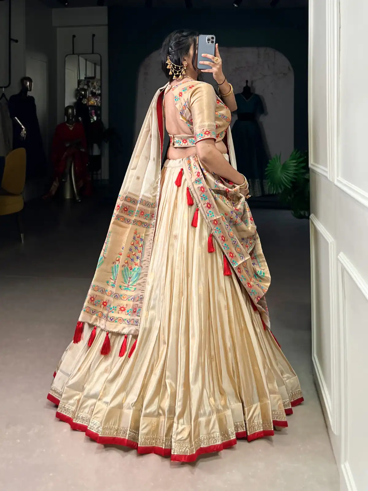 Red Shimmer Zari Weaving Work Lehenga Choli | Lehenga, Bollywood Lehenga, Creative Lehenga, Designer Lehenga, Embroidered Lehenga, Party Wear Lehenga