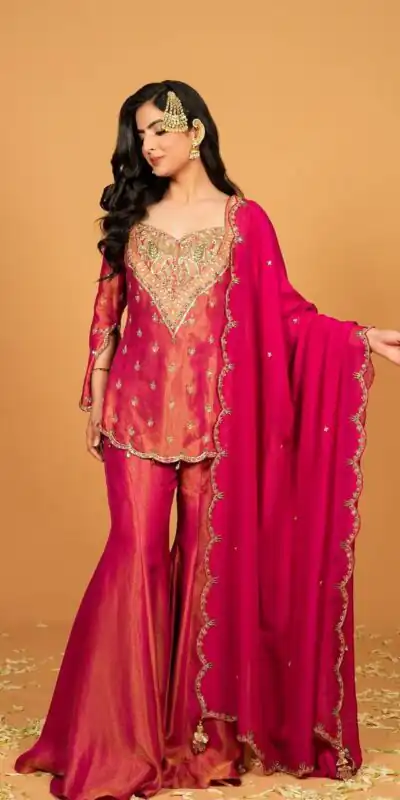 Red Simar Silk Embroidery Work Salwar Suit | Jump Suits, Salwar suit, Casual Suits, Creative suits, Designer Suits, Palazzo Suits, Party Wear Suits, Patiala Suits, Straight Suits