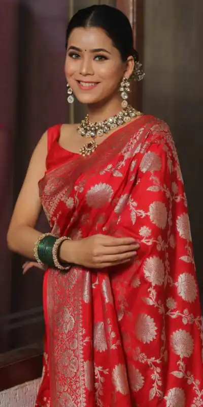 Red Soft Lichi Silk All Over Work Saree | Sarees, Bollywood Sarees, Creative Sarees, Designer Sarees, Embroidered Sarees, Ethnic Saree, Modern Digital sarees, Party Wear Sarees