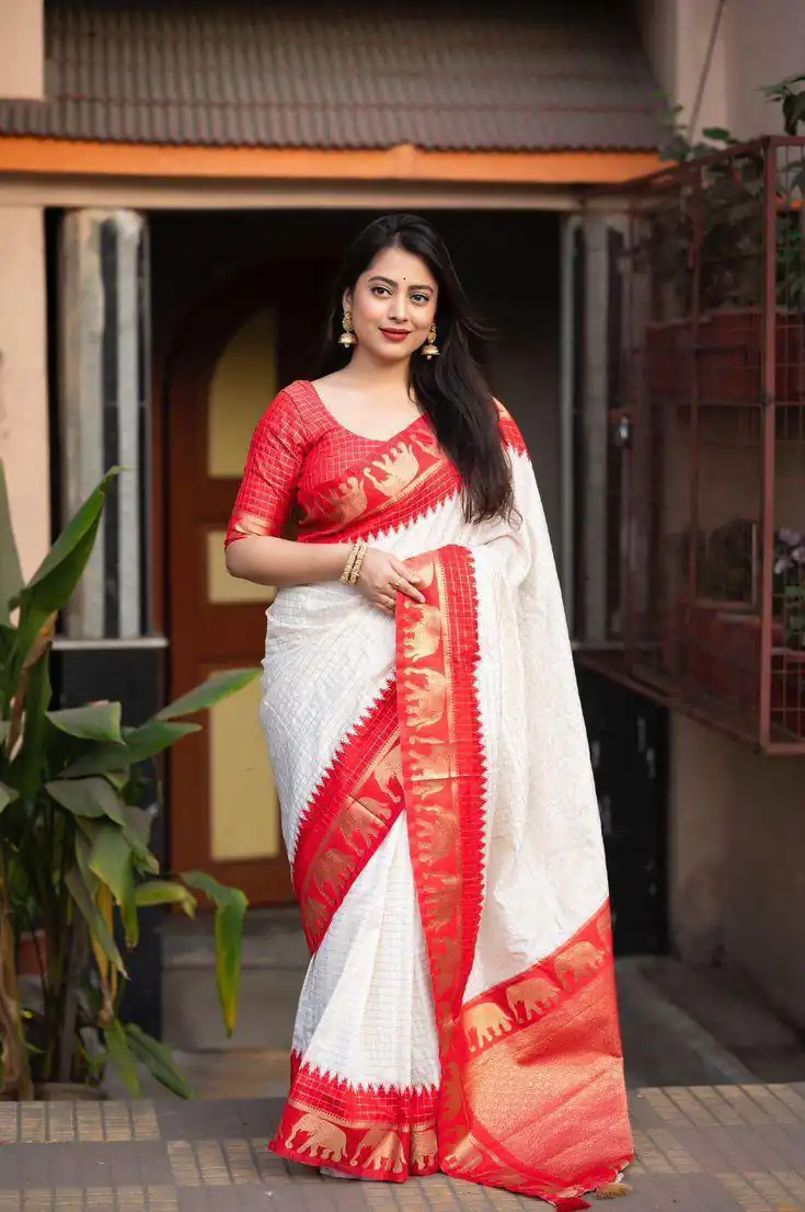 Red Soft Lichi Silk Jacquard Lace Saree | Sarees, Bollywood Sarees, Creative Sarees, Designer Sarees, Embroidered Sarees, Ethnic Saree, Modern Digital sarees, Party Wear Sarees