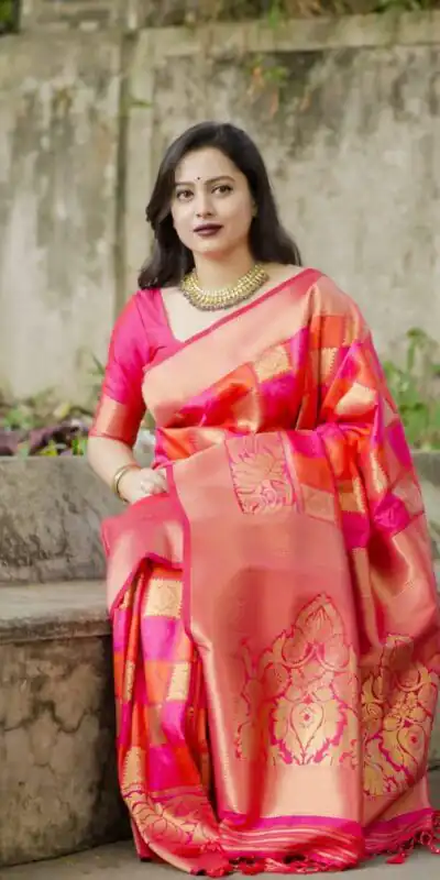 Red Soft Lichi Silk Saree | Sarees, Bollywood Sarees, Creative Sarees, Designer Sarees, Embroidered Sarees, Ethnic Saree, Modern Digital sarees, Party Wear Sarees
