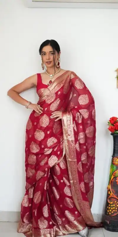 Red Soft Lilan Slab Attractive Charm full Saree | Sarees, Bollywood Sarees, Creative Sarees, Designer Sarees, Embroidered Sarees, Ethnic Saree, Modern Digital sarees, Party Wear Sarees