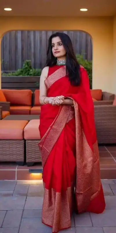 Red Soft Litchi Silk Jacquard Work Saree | Sarees, Bollywood Sarees, Creative Sarees, Designer Sarees, Embroidered Sarees, Ethnic Saree, Modern Digital sarees, Party Wear Sarees