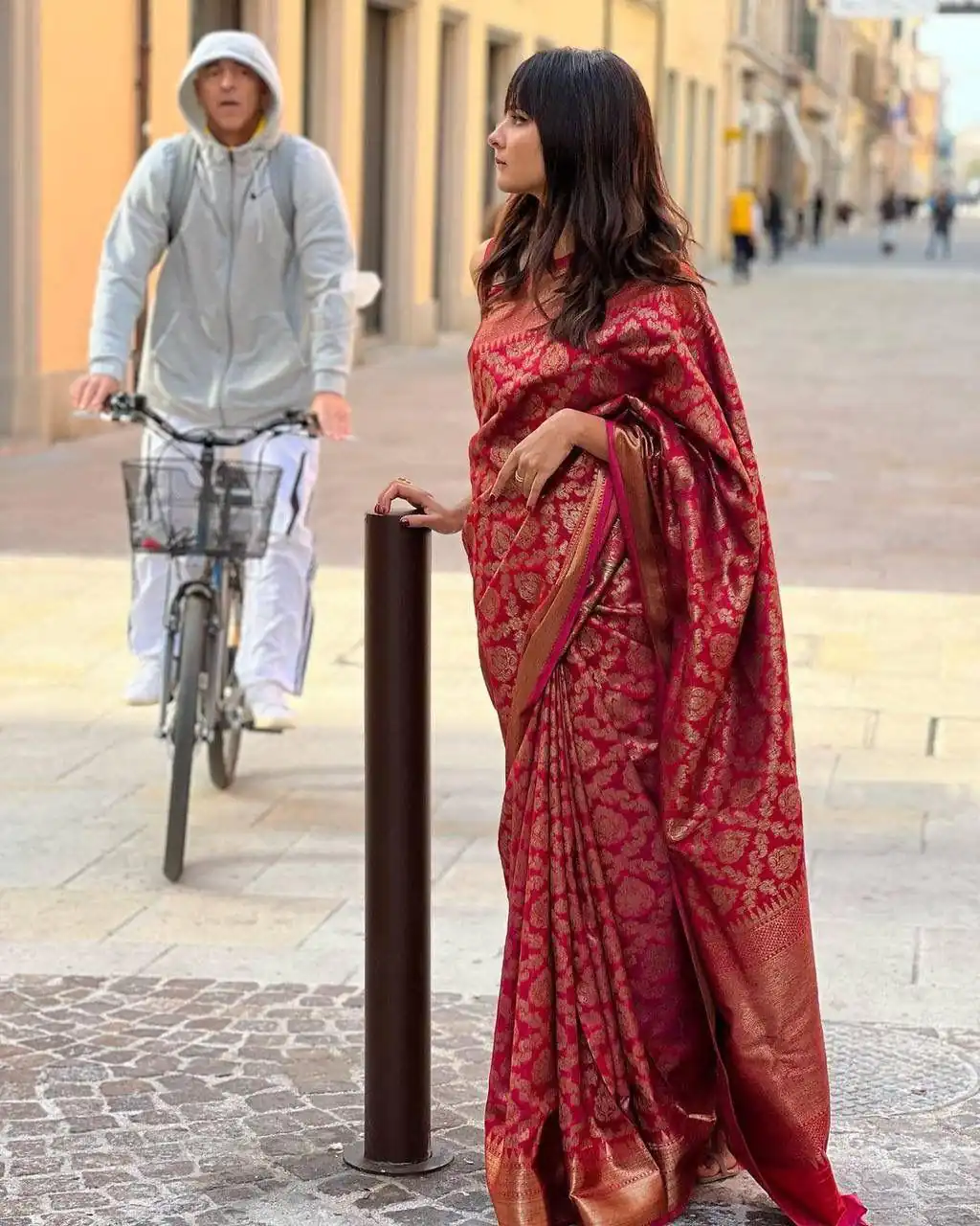 Red Soft Litchi Silk Jacquard Work Saree | Sarees, Bollywood Sarees, Creative Sarees, Designer Sarees, Embroidered Sarees, Ethnic Saree, Modern Digital sarees, Party Wear Sarees