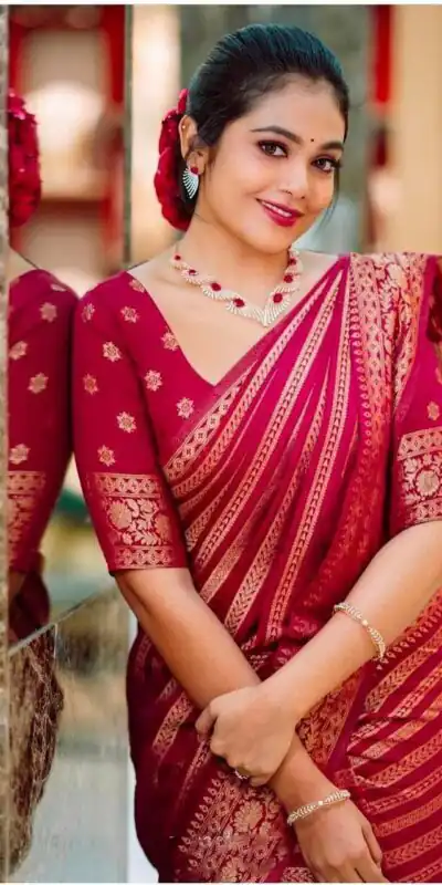 Red Soft Litchi Silk On All Over Saree | Sarees, Bollywood Sarees, Creative Sarees, Designer Sarees, Embroidered Sarees, Ethnic Saree, Modern Digital sarees, Party Wear Sarees
