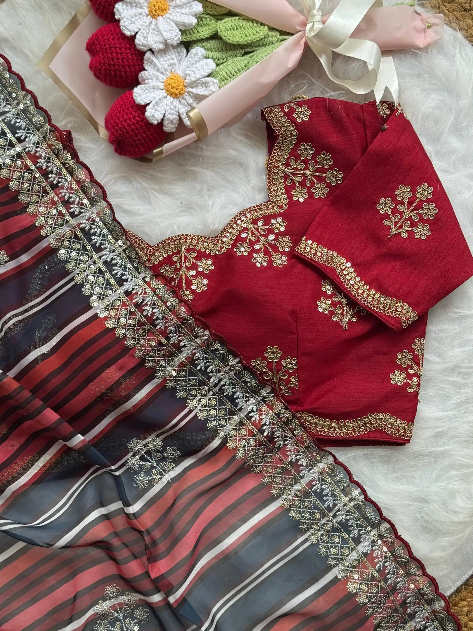 Red Soft Organza Embroidery Work Lace Saree | Sarees, Bollywood Sarees, Creative Sarees, Designer Sarees, Embroidered Sarees, Ethnic Saree, Modern Digital sarees, Party Wear Sarees