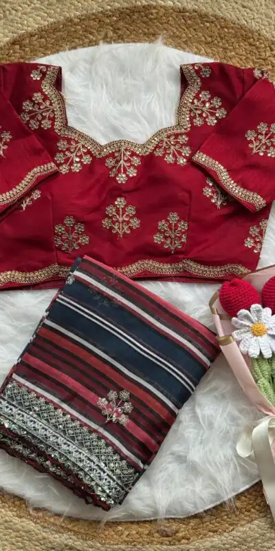 Red Soft Organza Embroidery Work Lace Saree | Sarees, Bollywood Sarees, Creative Sarees, Designer Sarees, Embroidered Sarees, Ethnic Saree, Modern Digital sarees, Party Wear Sarees