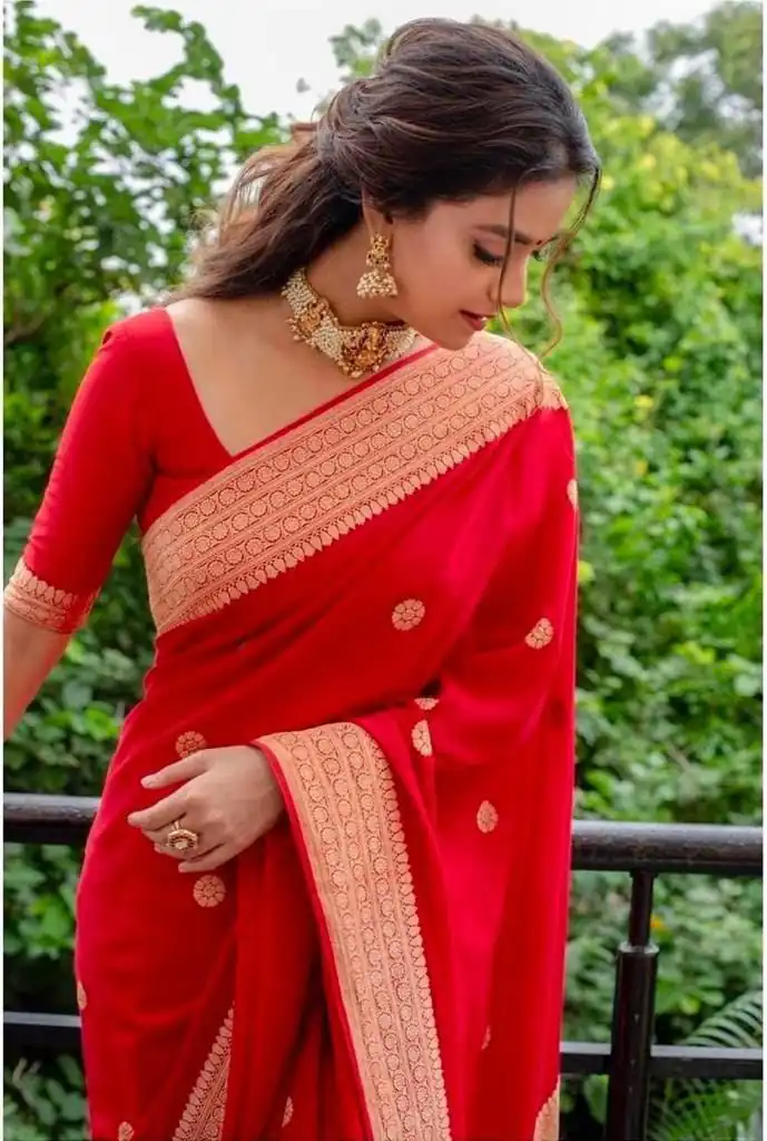 Red Soft Silk Cloth Jacquard All Over Saree | Sarees, Bollywood Sarees, Creative Sarees, Designer Sarees, Embroidered Sarees, Ethnic Saree, Modern Digital sarees, Party Wear Sarees
