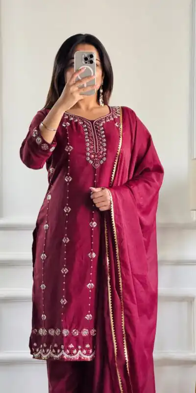 Red Star Georgette Embroidery Moti Work Salwar Suit | Jump Suits, Salwar suit, Casual Suits, Creative suits, Designer Suits, Palazzo Suits, Party Wear Suits, Patiala Suits, Straight Suits