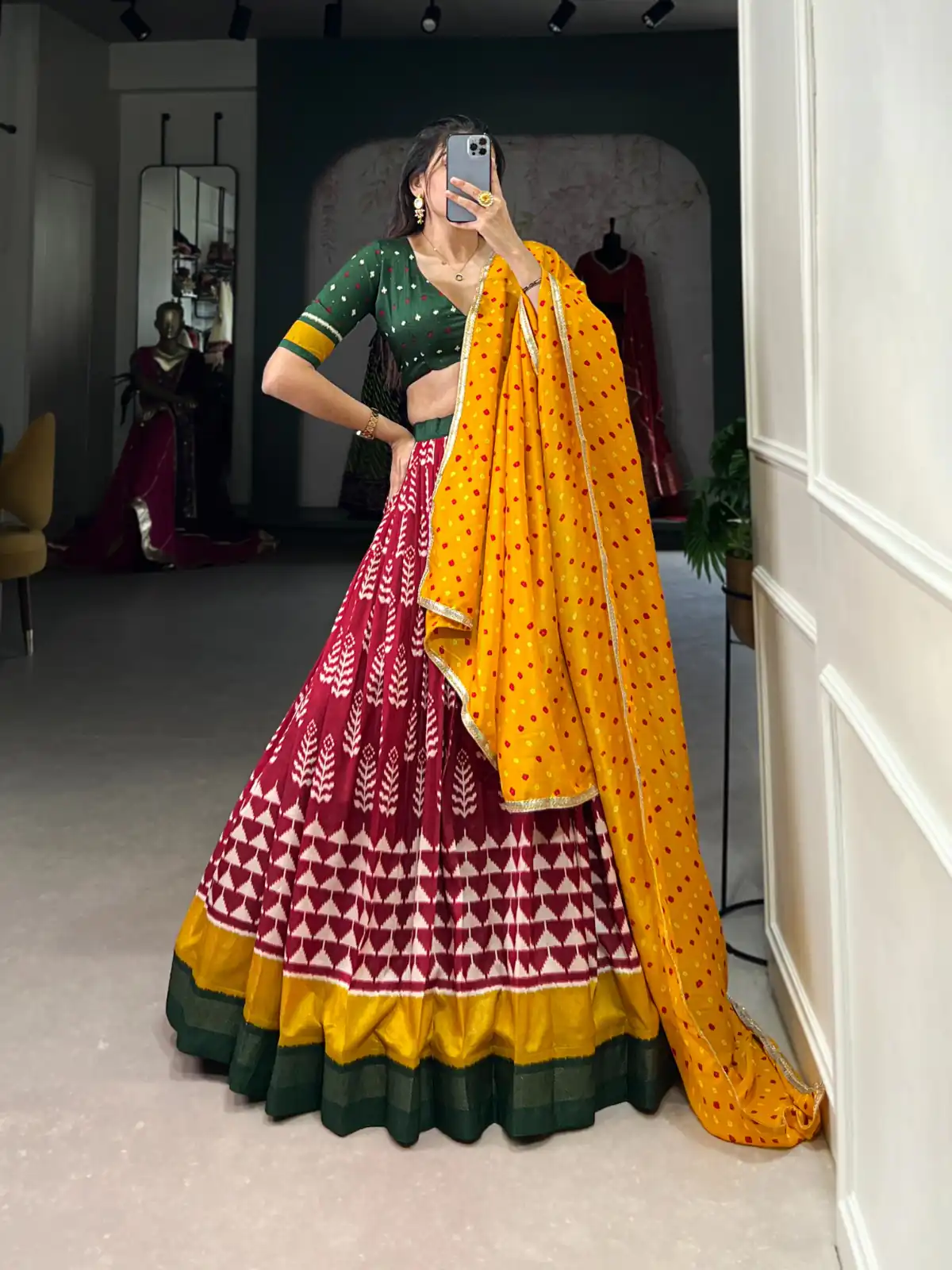 Red Tushar Print Lehenga Choli | Lehenga, Bollywood Lehenga, Creative Lehenga, Designer Lehenga, Embroidered Lehenga, Party Wear Lehenga