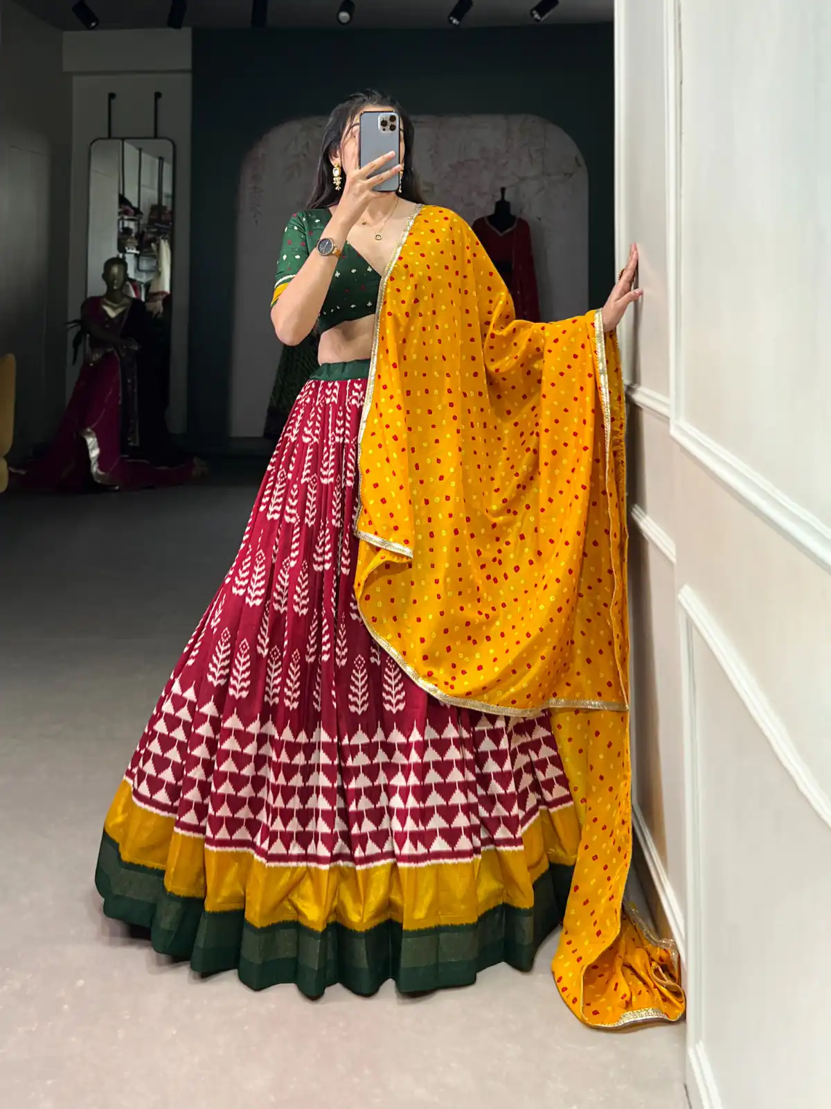 Red Tushar Print Lehenga Choli | Lehenga, Bollywood Lehenga, Creative Lehenga, Designer Lehenga, Embroidered Lehenga, Party Wear Lehenga