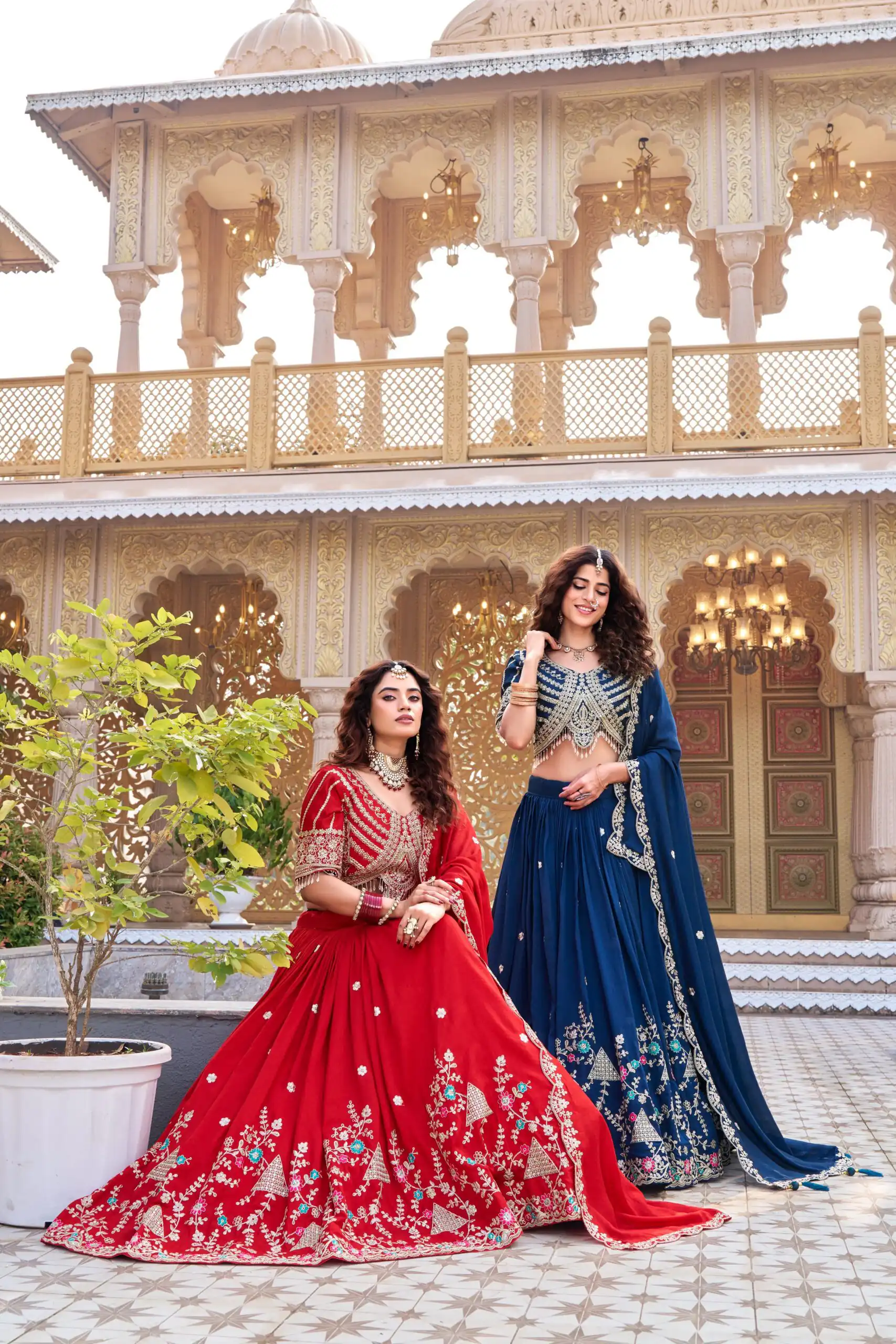 Red Vichitra Silk Thread Embroider Work Lehenga Choli | Lehenga, Bollywood Lehenga, Creative Lehenga, Designer Lehenga, Embroidered Lehenga, Party Wear Lehenga
