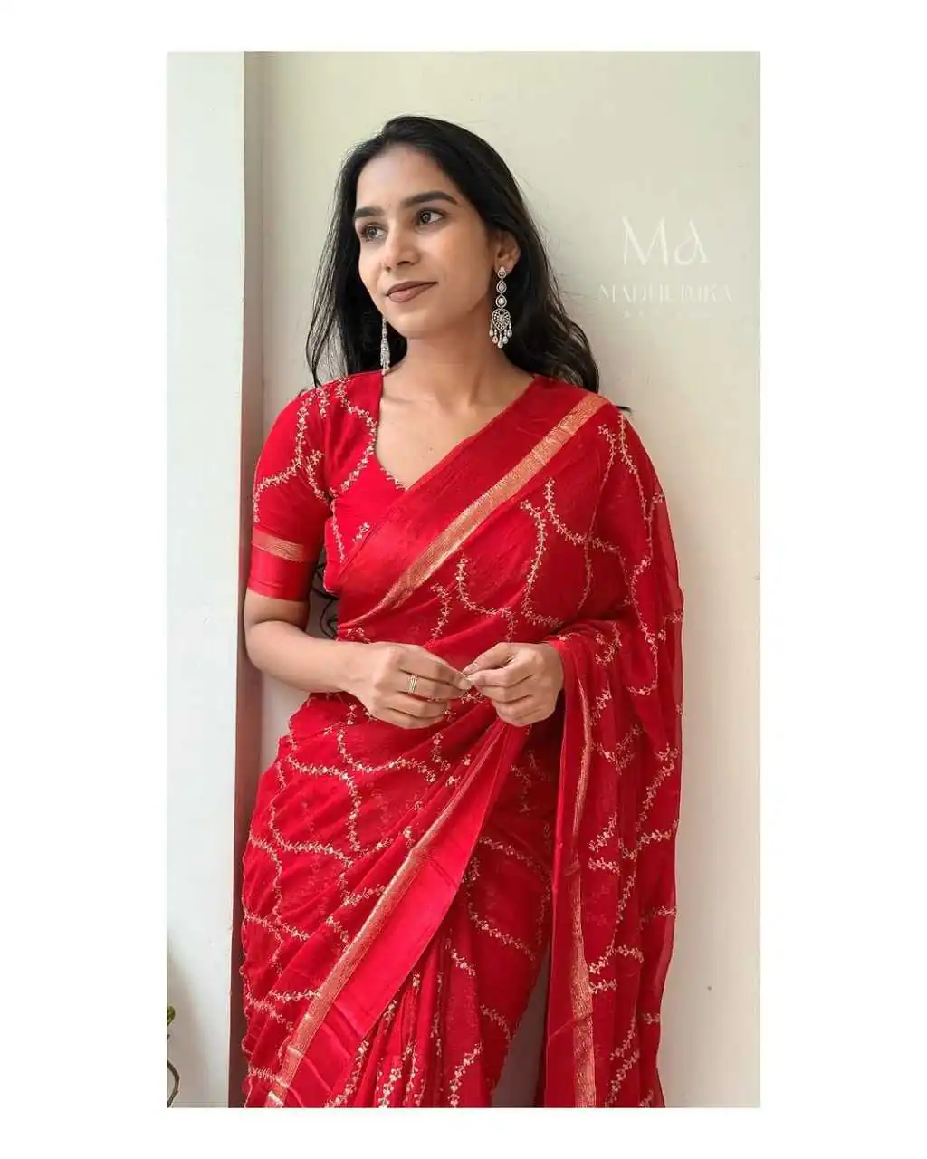 Red Viscose Satin Sequin Embroidery Work Saree | Sarees, Bollywood Sarees, Creative Sarees, Designer Sarees, Embroidered Sarees, Ethnic Saree, Modern Digital sarees, Party Wear Sarees