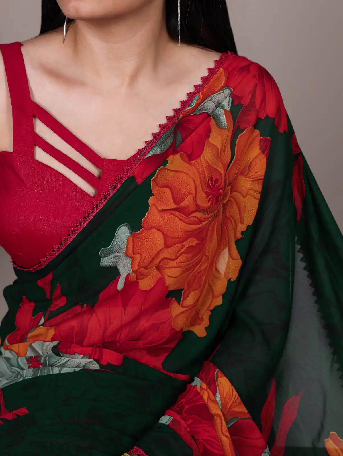 Red Weightless Marbal Lace Border Work  Saree | Sarees, Bollywood Sarees, Creative Sarees, Designer Sarees, Embroidered Sarees, Ethnic Saree, Modern Digital sarees, Party Wear Sarees