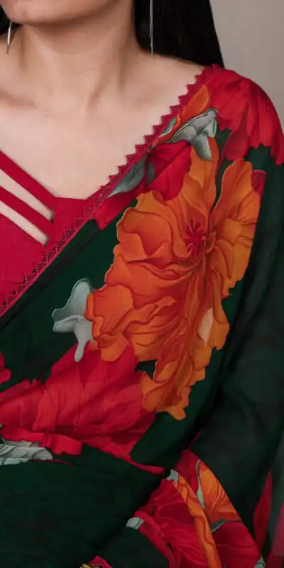 Red Weightless Marbal Lace Border Work Saree | Sarees, Bollywood Sarees, Creative Sarees, Designer Sarees, Embroidered Sarees, Ethnic Saree, Modern Digital sarees, Party Wear Sarees