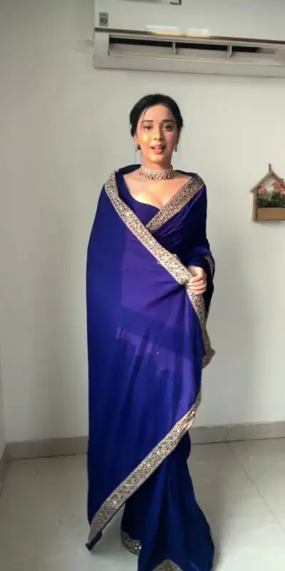Royal Blue 9000 Velvet With Embroidery Lace Border Saree | Sarees, Bollywood Sarees, Creative Sarees, Designer Sarees, Embroidered Sarees, Ethnic Saree, Modern Digital sarees, Party Wear Sarees