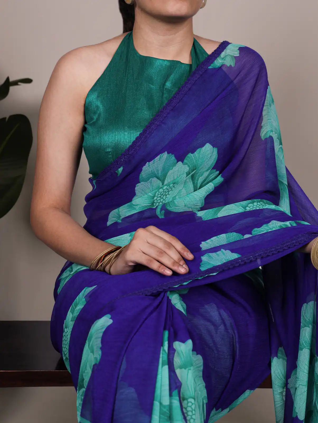 Royal Blue Chiffon With Lace Work Saree | Sarees, Bollywood Sarees, Creative Sarees, Designer Sarees, Embroidered Sarees, Ethnic Saree, Modern Digital sarees, Party Wear Sarees