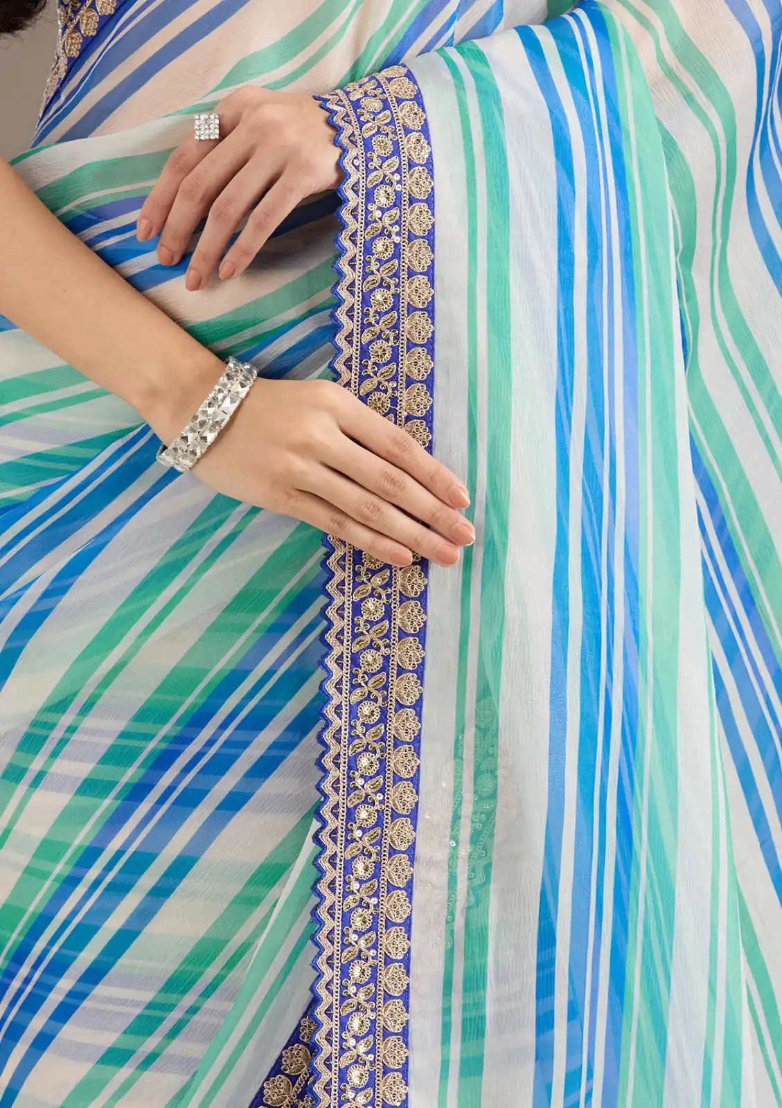 Royal Blue Chinon Silk Embroidery Cut Work Saree | Sarees, Bollywood Sarees, Creative Sarees, Designer Sarees, Embroidered Sarees, Ethnic Saree, Modern Digital sarees, Party Wear Sarees