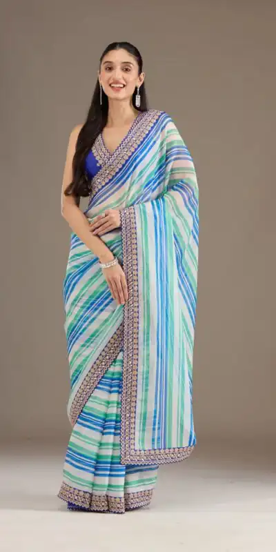 Royal Blue Chinon Silk Embroidery Cut Work Saree | Sarees, Bollywood Sarees, Creative Sarees, Designer Sarees, Embroidered Sarees, Ethnic Saree, Modern Digital sarees, Party Wear Sarees