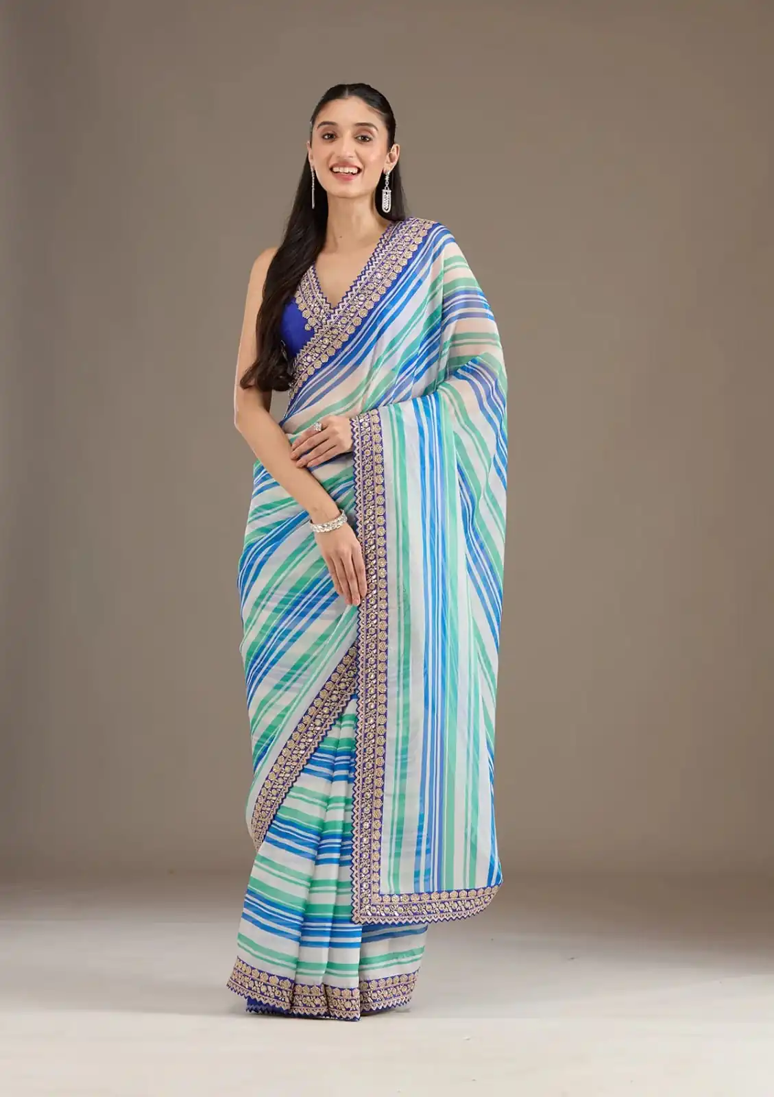 Royal Blue Chinon Silk Embroidery Cut Work Saree | Sarees, Bollywood Sarees, Creative Sarees, Designer Sarees, Embroidered Sarees, Ethnic Saree, Modern Digital sarees, Party Wear Sarees