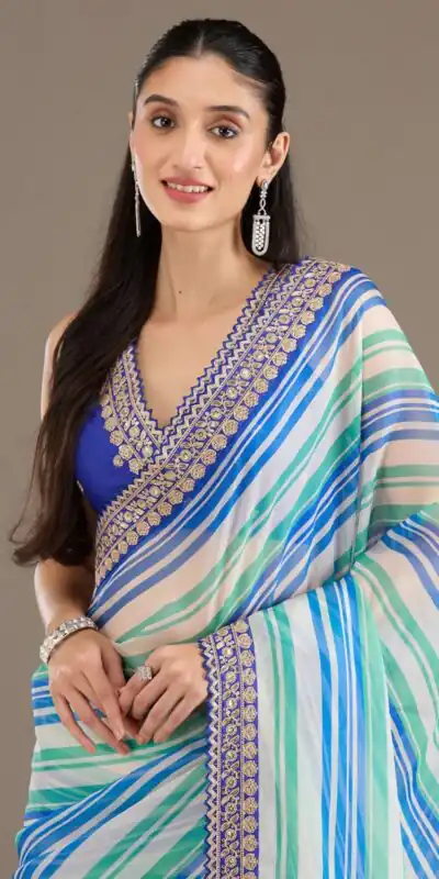Royal Blue Chinon Silk Embroidery Cut Work Saree | Sarees, Bollywood Sarees, Creative Sarees, Designer Sarees, Embroidered Sarees, Ethnic Saree, Modern Digital sarees, Party Wear Sarees