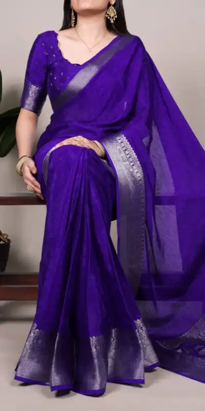 Royal Blue Chinon Zari Weaving Work Saree | Sarees, Bollywood Sarees, Creative Sarees, Designer Sarees, Embroidered Sarees, Ethnic Saree, Modern Digital sarees, Party Wear Sarees