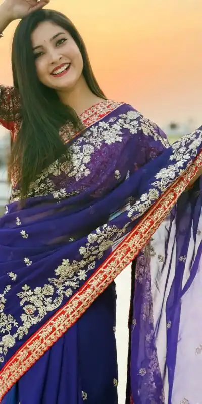 Royal Blue Georgette With Embroidery Work Saree | Sarees, Bollywood Sarees, Creative Sarees, Designer Sarees, Embroidered Sarees, Ethnic Saree, Modern Digital sarees, Party Wear Sarees