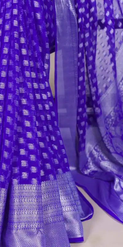 Royal Blue Nylon Georgette Zari Weaving Work Saree | Sarees, Bollywood Sarees, Creative Sarees, Designer Sarees, Embroidered Sarees, Ethnic Saree, Modern Digital sarees, Party Wear Sarees
