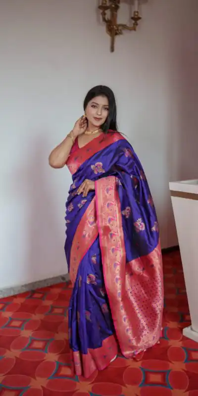 Royal Blue Pethani Silk Zari Lace Work Saree | Sarees, Bollywood Sarees, Creative Sarees, Designer Sarees, Embroidered Sarees, Ethnic Saree, Modern Digital sarees, Party Wear Sarees