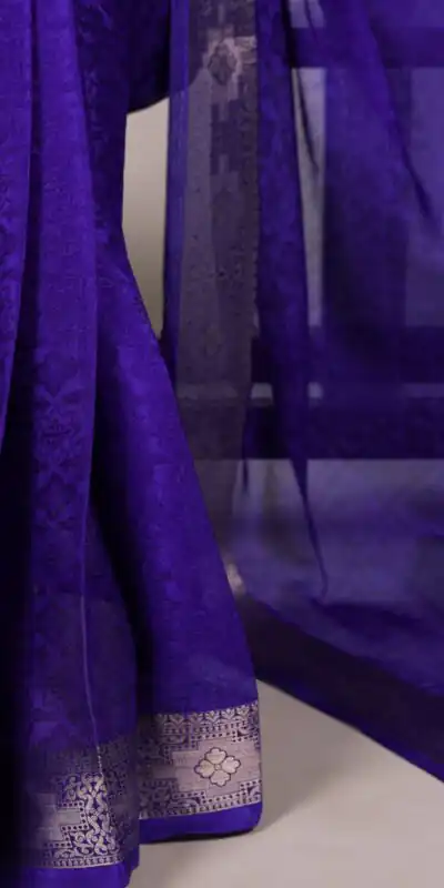 Royal Blue Poly Shimmer With Zari Work Saree | Sarees, Bollywood Sarees, Creative Sarees, Designer Sarees, Embroidered Sarees, Ethnic Saree, Modern Digital sarees, Party Wear Sarees