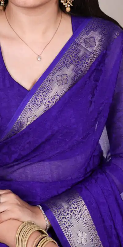 Royal Blue Poly Shimmer With Zari Work Saree | Sarees, Bollywood Sarees, Creative Sarees, Designer Sarees, Embroidered Sarees, Ethnic Saree, Modern Digital sarees, Party Wear Sarees