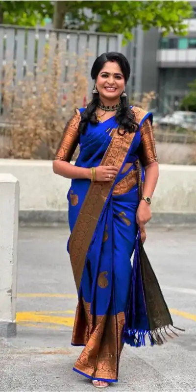 Royal Blue Soft Lichi Silk Jacquard Work All Over Saree | Sarees, Bollywood Sarees, Creative Sarees, Designer Sarees, Embroidered Sarees, Ethnic Saree, Modern Digital sarees, Party Wear Sarees
