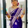 Royal Blue Soft Lichi Silk Lace Work Border Saree | Sarees, Bollywood Sarees, Creative Sarees, Designer Sarees, Embroidered Sarees, Ethnic Saree, Modern Digital sarees, Party Wear Sarees